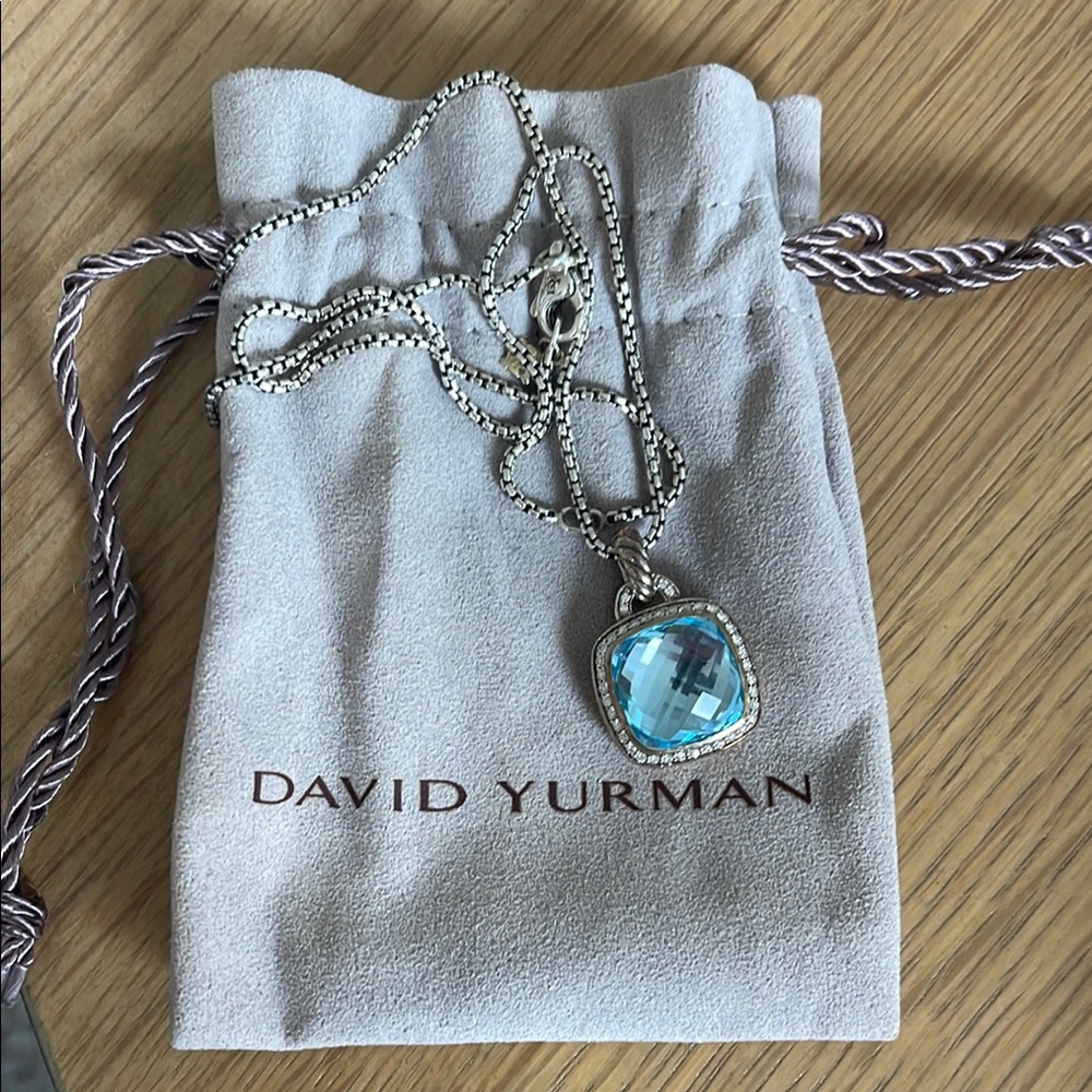 David Yurman 15mm Albion pendant with box chain necklace